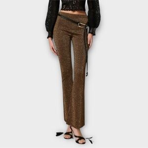House of Harlow Flared Pull On Shimmer Pant in Metallic Brown Women’s Size S NWT